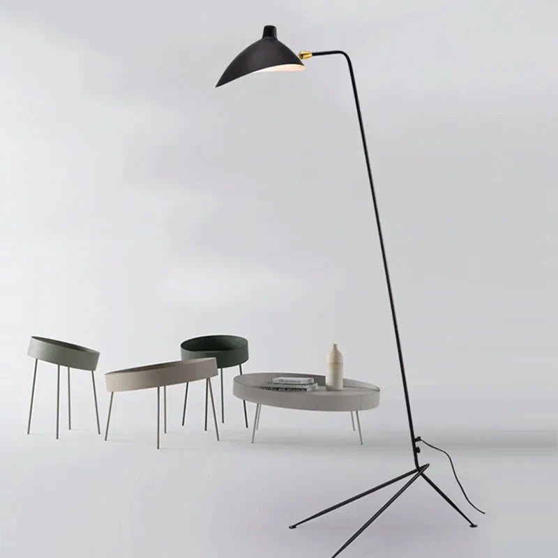 Afralia™ Black Metal Floor Lamp, Rotatable Lampshade for Parlor Bedroom Reading Lighting.