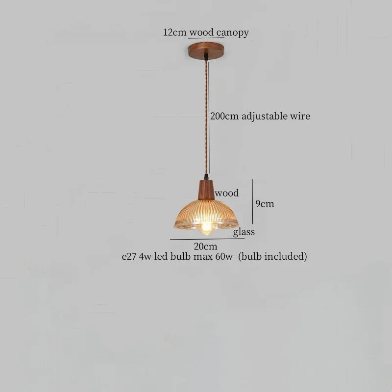 Afralia™ Vintage Amber Glass LED Pendant Lights for Bar Cafe Loft Living Dining Room