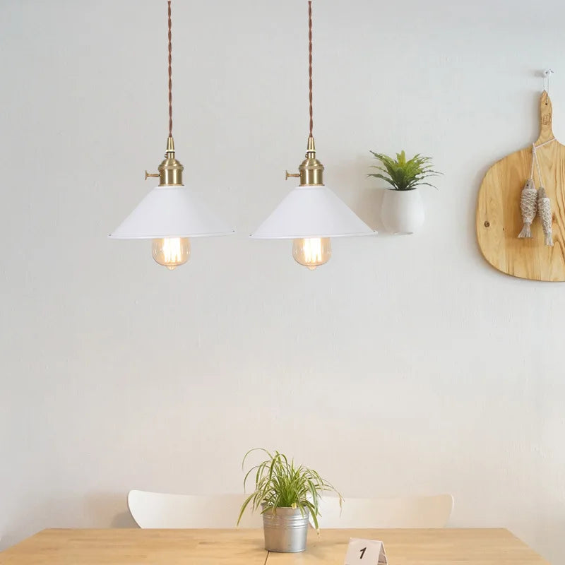 Afralia™ Yellow Iron Art LED Pendant Lights - Modern Nordic Style for Home Decor