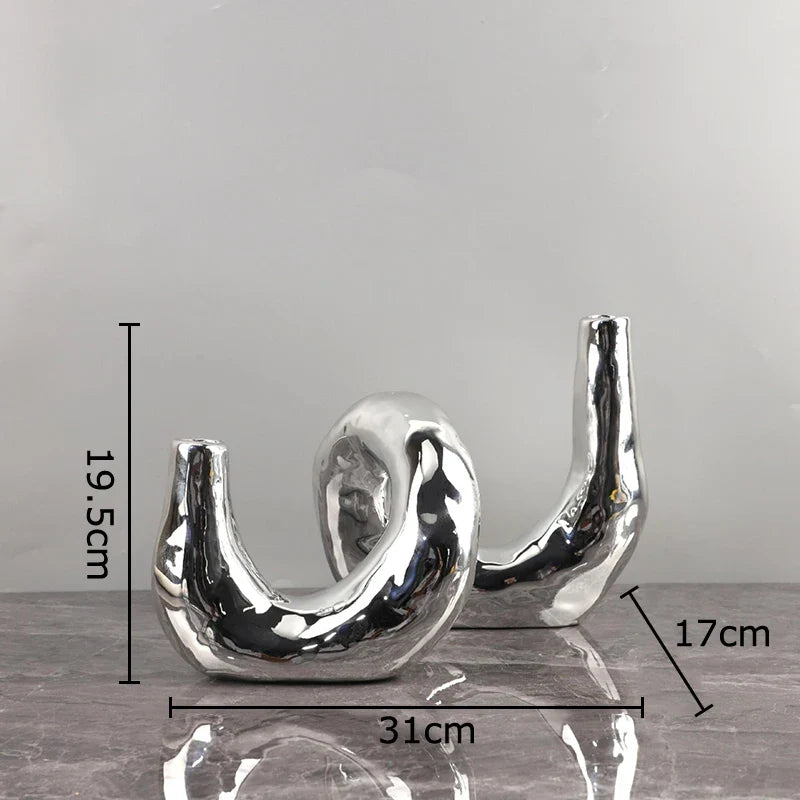 Afralia™ Silver Knot Candle Holder Desk Decoration Aroma Diffuser Home Container