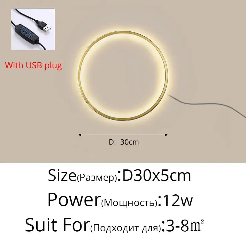 Afralia™ LED Circle Wall Lights for Living Room Bedroom Modern Decoration