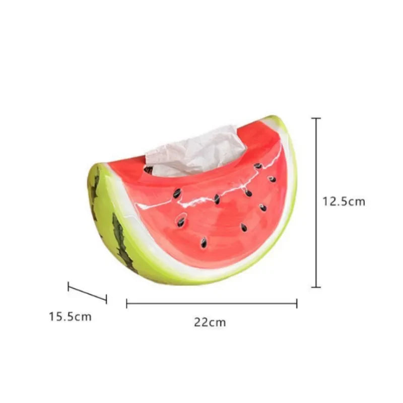 Afralia™ Watermelon Ceramic Tissue Box: Desk & Bedside Table Decoration