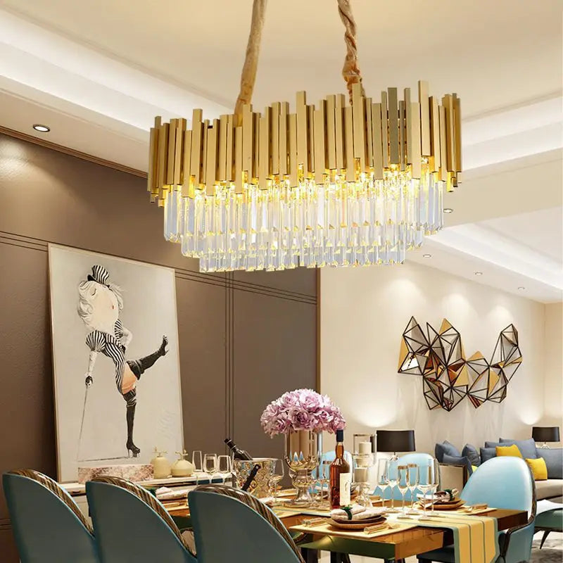 Afralia™ Luxury Crystal Pendant Chandelier for Modern Spaces