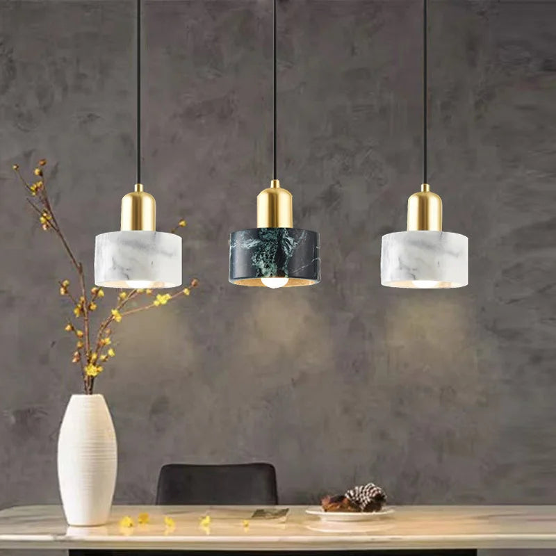 Nordic Marble Pendant Light Modern E27 LED Hanging Lamp for Room Decor, Afralia™