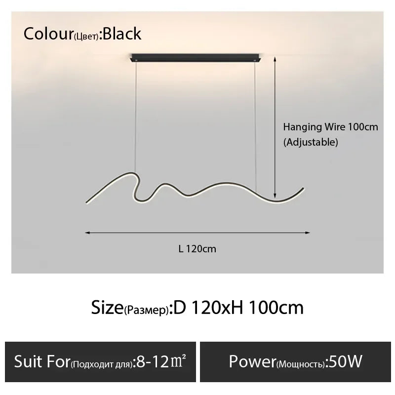 Afralia™ Modern Luxury Chandelier Light Strip for Dining Room & Bar Table