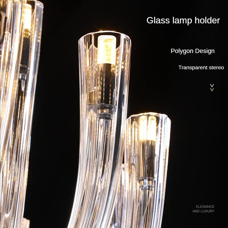 Afralia™ Glass Ceiling Chandelier: Luxury U-Shaped Pendant Lamps