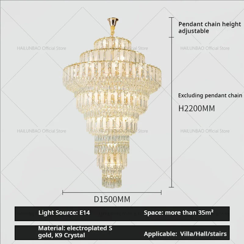 Afralia™ Crystal Hollow Chandelier: Elegant Lighting for European Villa, Hotel Lobby, and Living Room