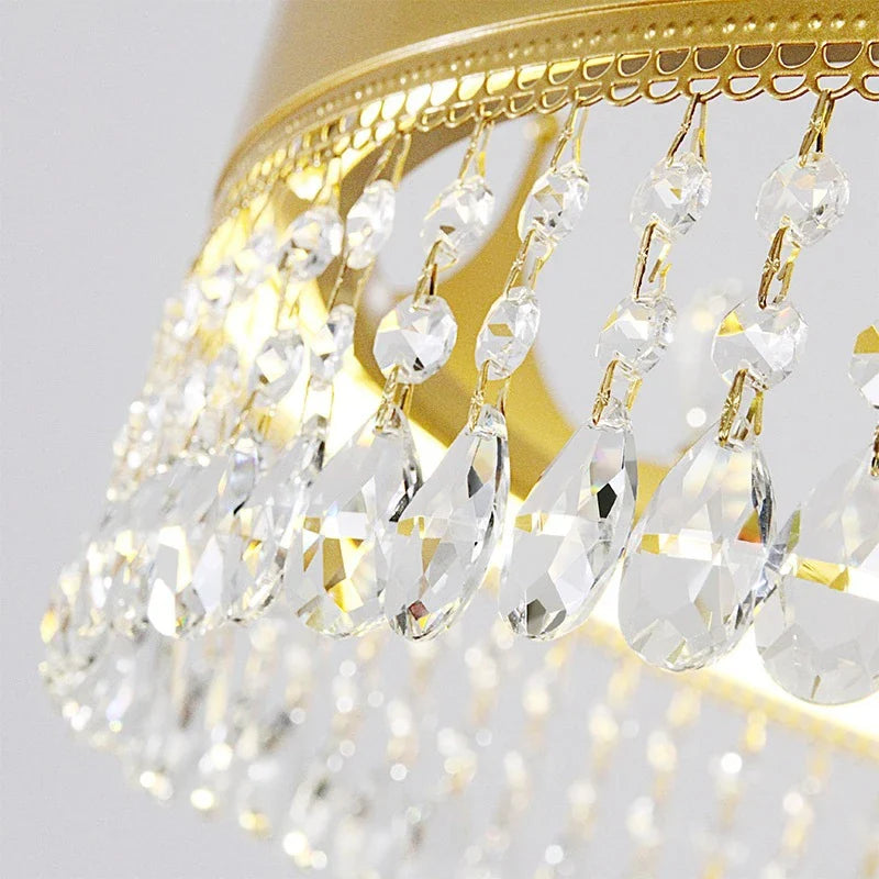 Afralia™ Princess Crown Crystal LED Chandelier for Home Lighting