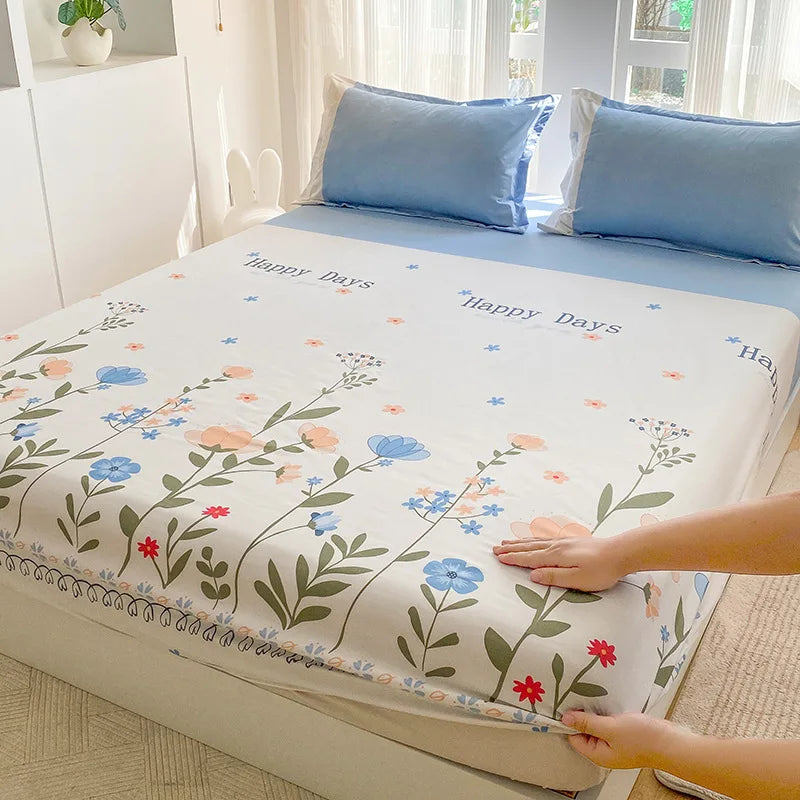 Afralia™ European Brushed Cotton Fitted Sheet for Full Size Mattress