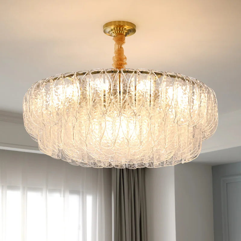 French Shell Crystal Chandelier by Afralia™ - Modern Elegant Lighting for Living Room, Bedroom, and Dining Room