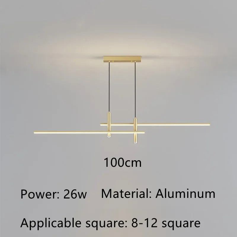 Afralia™ Black Gold LED Pendant Lights for Modern Minimalist Dining Room Chandelier