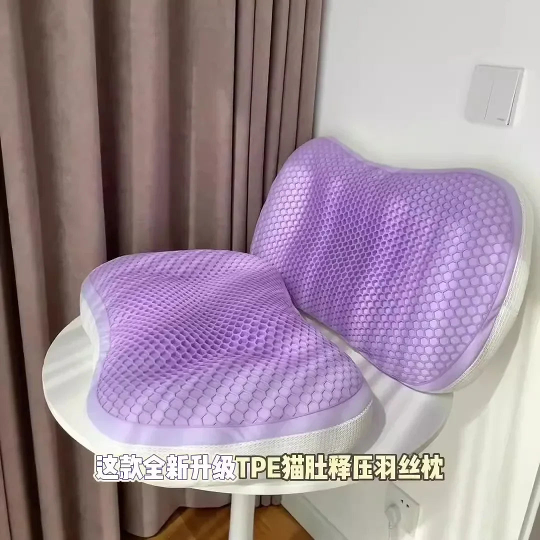 Afralia™ Summer Honeycomb Cooling Pillow with Soft Warm Side & Ice Silk Pillowcase