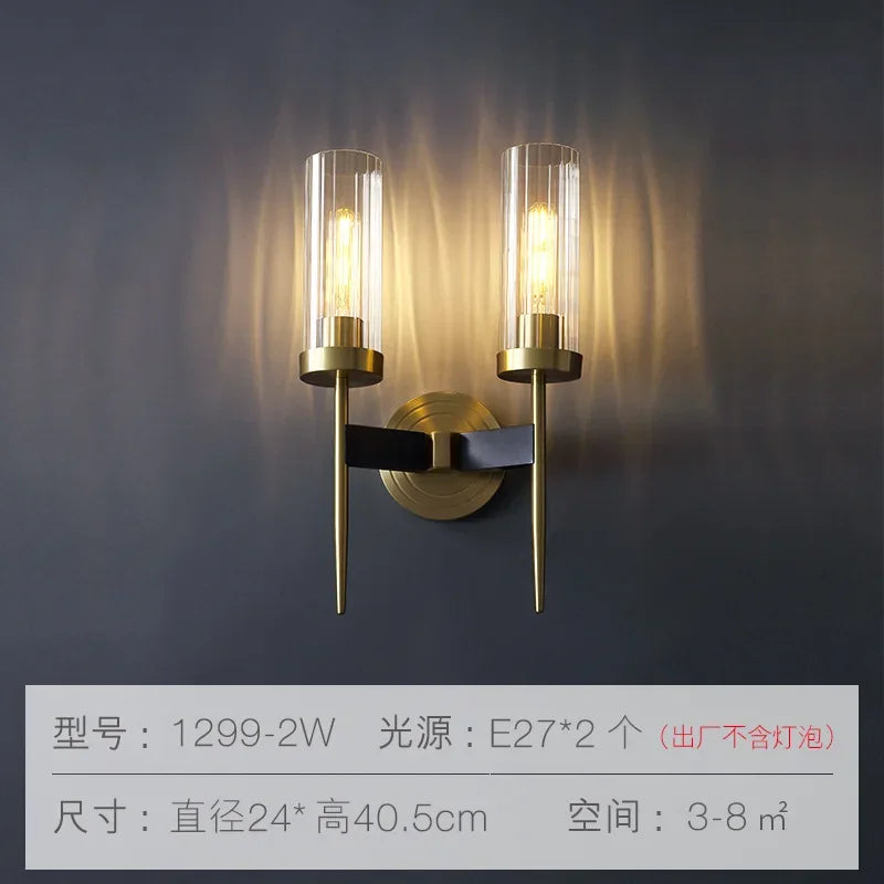 Afralia™ Nordic Glass Wall Sconce for Living Dining Room Bedside Lighting