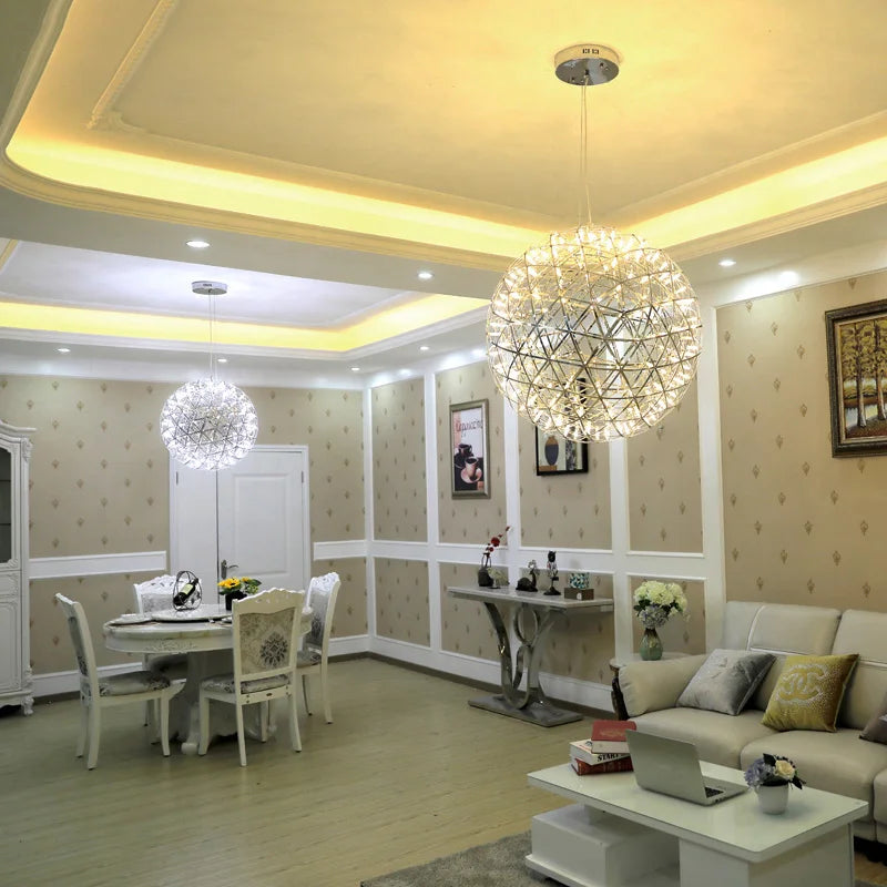 Afralia™ Spark Ball Chandelier: Nordic Taraxacum Star Fireworks Pendant for Hotel Lobby Staircase