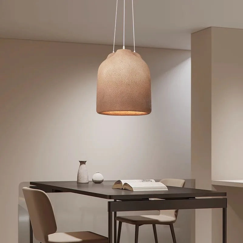 Afralia™ Wabi Sabi Chandelier Coffee LED Pendant Lamp for Dining Room and Kitchen