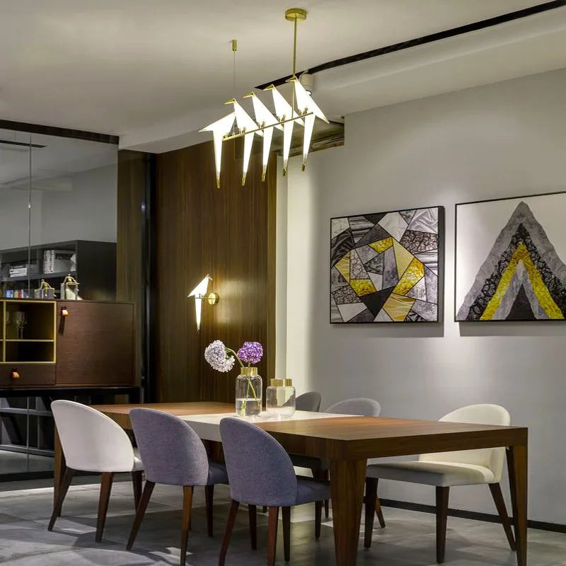 Afralia™ Origami Bird Cage Pendant Light for Home Decor
