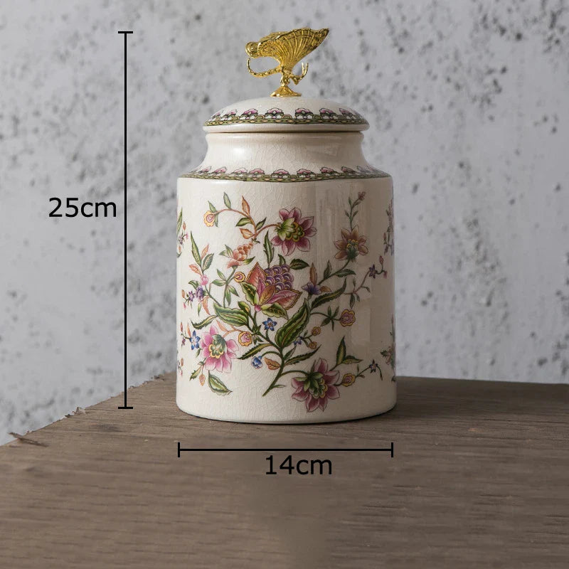 Afralia™ Dragonfly Lid Storage Jar - Round Cosmetic Jewelry Box Candy Pot Aroma Can