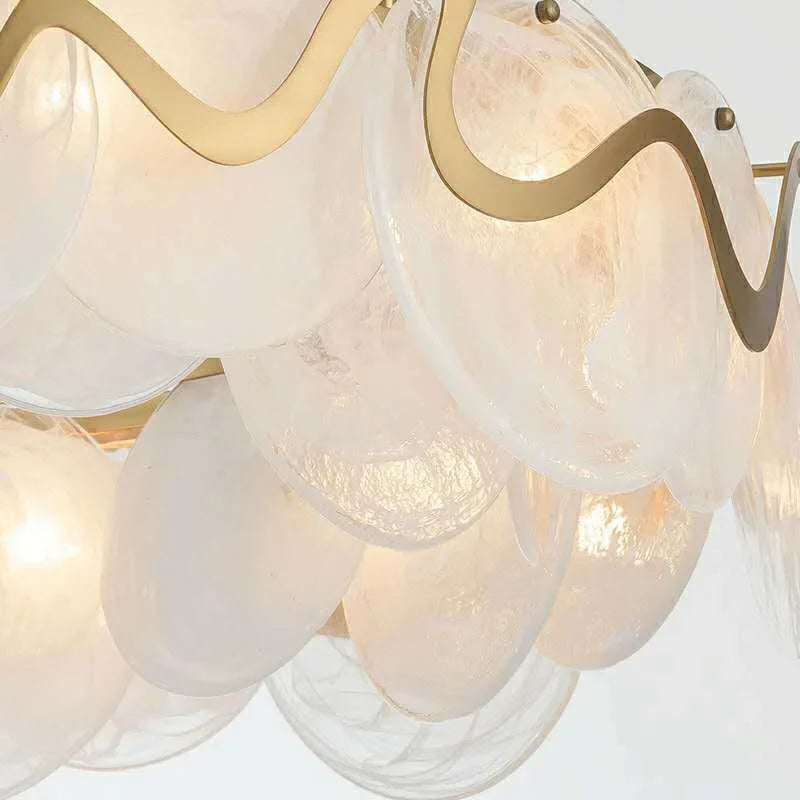 Afralia™ Round Glass Pendant Chandelier: High-End Wrought Iron LED Lighting for Dining Room & Kitchen