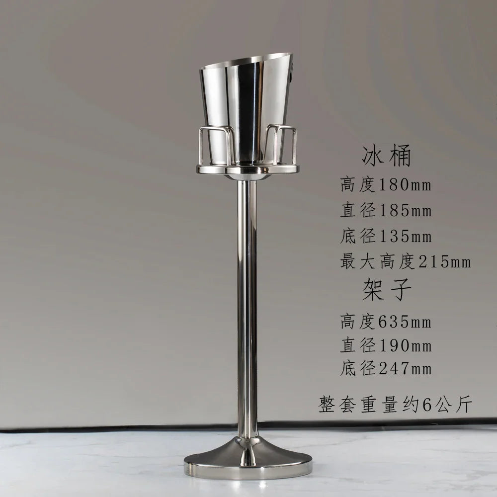 Afralia™ Stainless Steel Ice Bucket Stand for Champagne, Wine & Beer Cooling