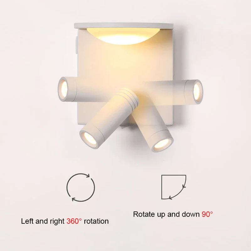 Afralia™ Modern Bedside Wall Lamp with USB Charging and Switch