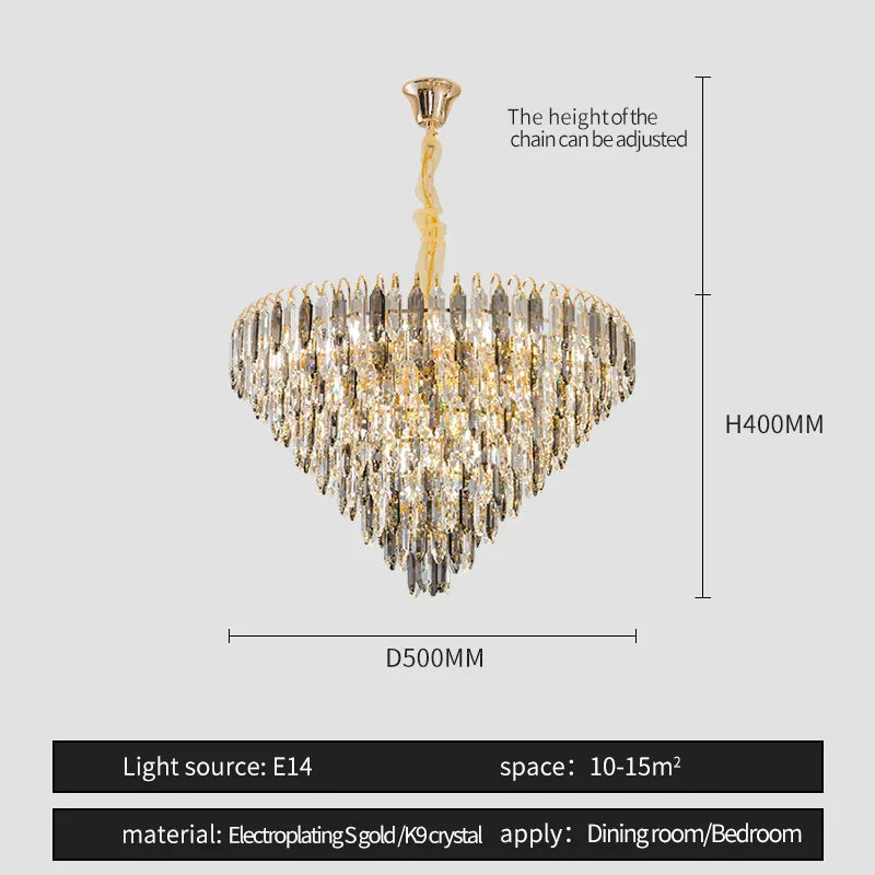 Afralia™ Crystal Chandelier: Modern Luxury Round Main Lamp for Living Room & Staircase