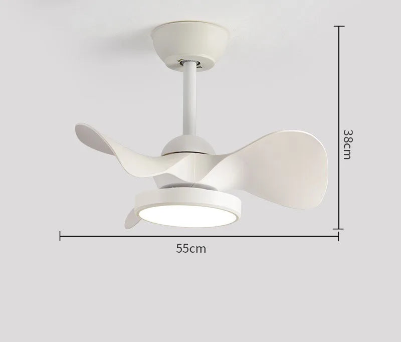 Afralia™ 22" Children Room LED Ceiling Fan Light Remote Control Small Fan Lamp