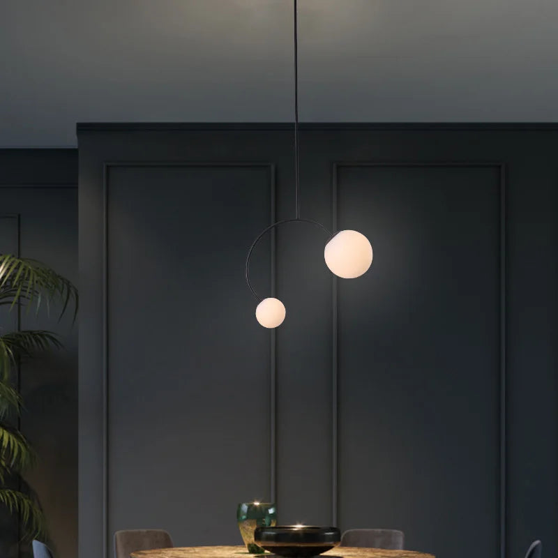 Afralia™ Glass Ball Pendant Lights For Dining Room Bedroom Study Restaurant Bar Coffee Decor