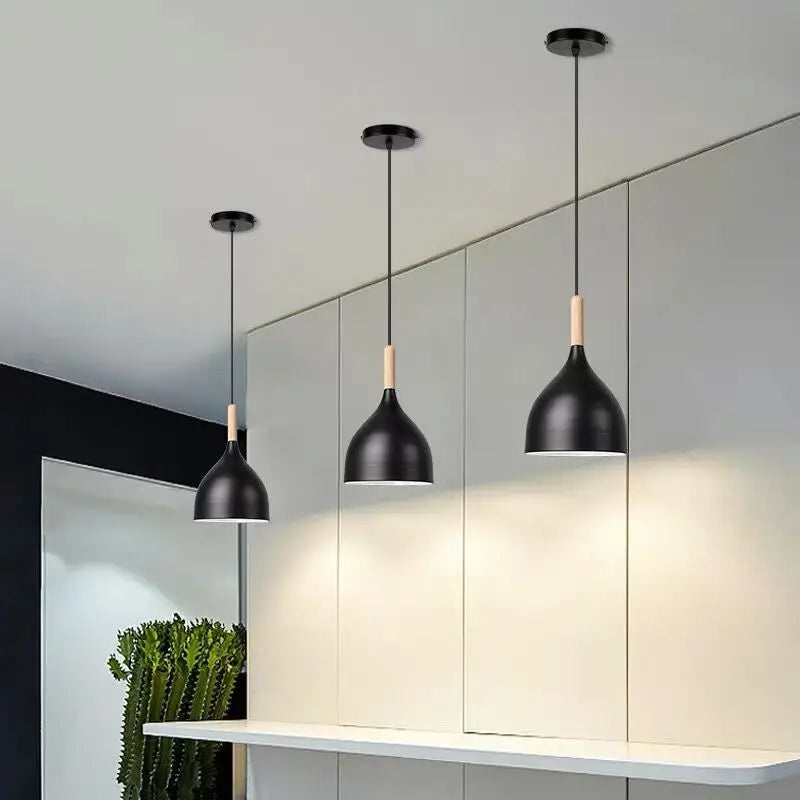 Afralia™ Modern Wood Pendant Light for Home, Kitchen, and Living Room