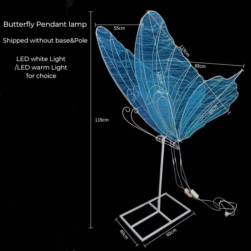 Afralia™ Blue Lace LED Butterflies Lamp for Romantic Wedding Decor