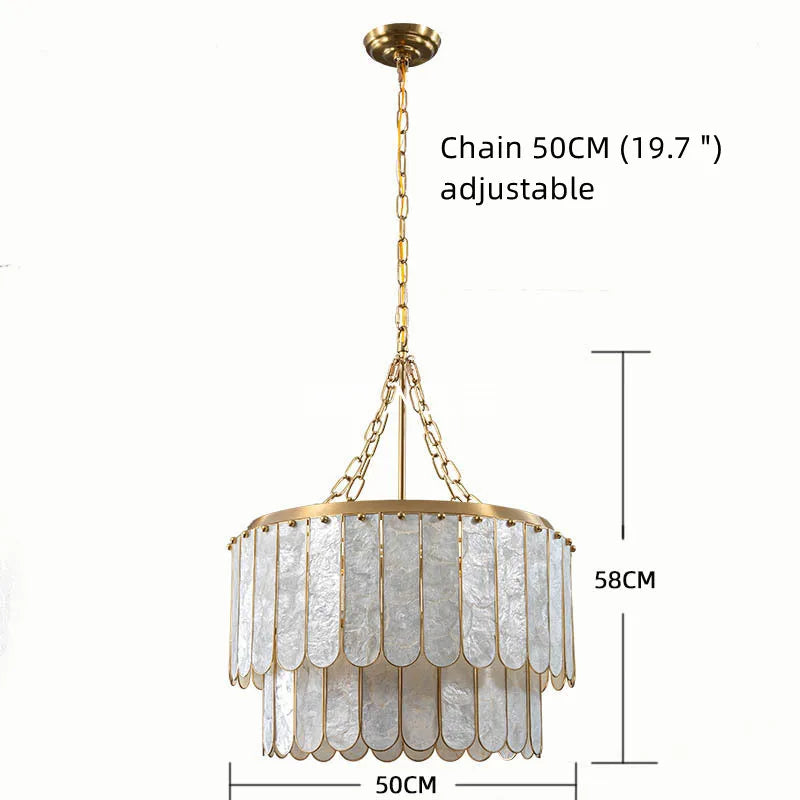 Afralia™ Shell Ceiling Chandelier Pendant Light - Dimmable LED Design
