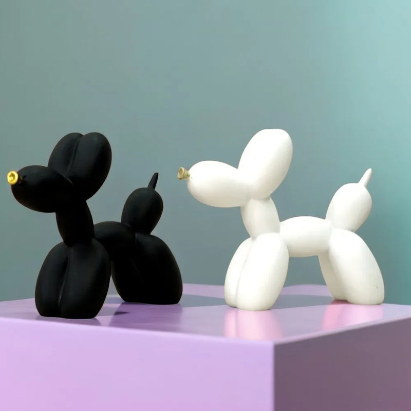 Afralia™ Balloon Dog Sculpture Modern Decor Black White Pink Room Figurines