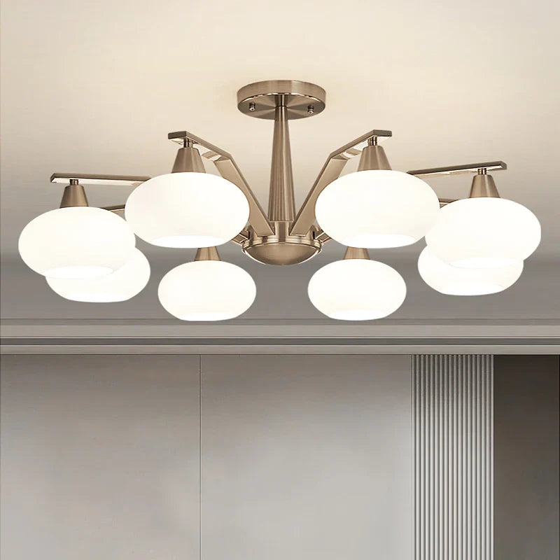 Afralia™ Modern Nickel LED Chandelier Light for Living, Dining, Bedroom - Luminaire