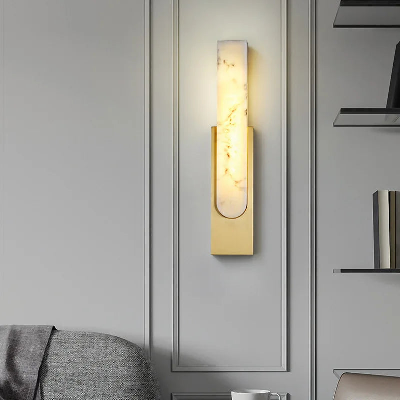 Afralia™ 7W LED Marble Wall Lamp - Modern Nordic Gold Sconces for Stylish Indoor Lighting