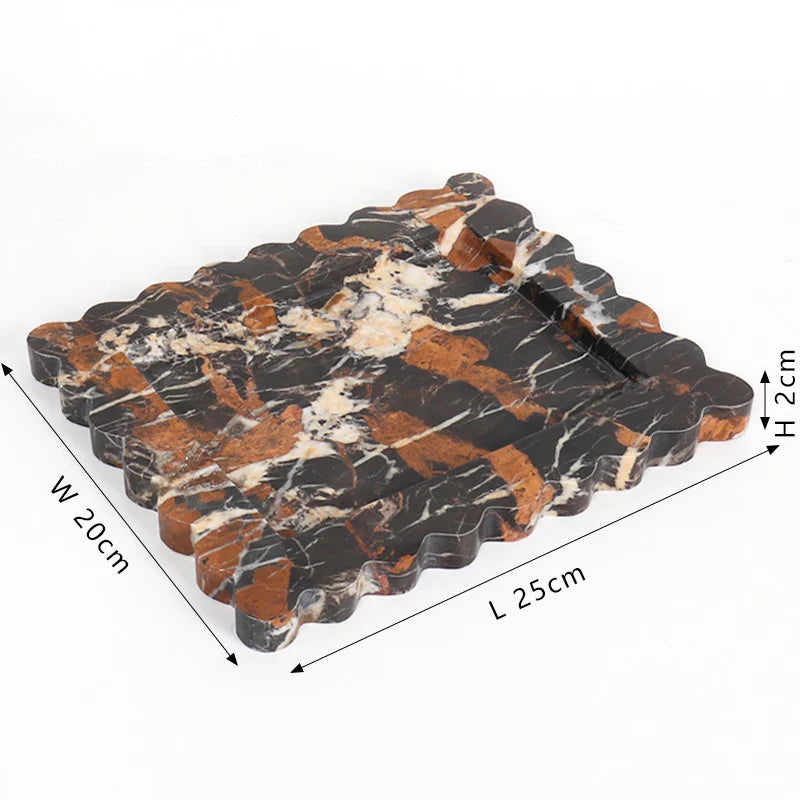 Afralia™ Calacatta Viola Marble Tray: Luxury Vanity & Kitchen Decor Tray
