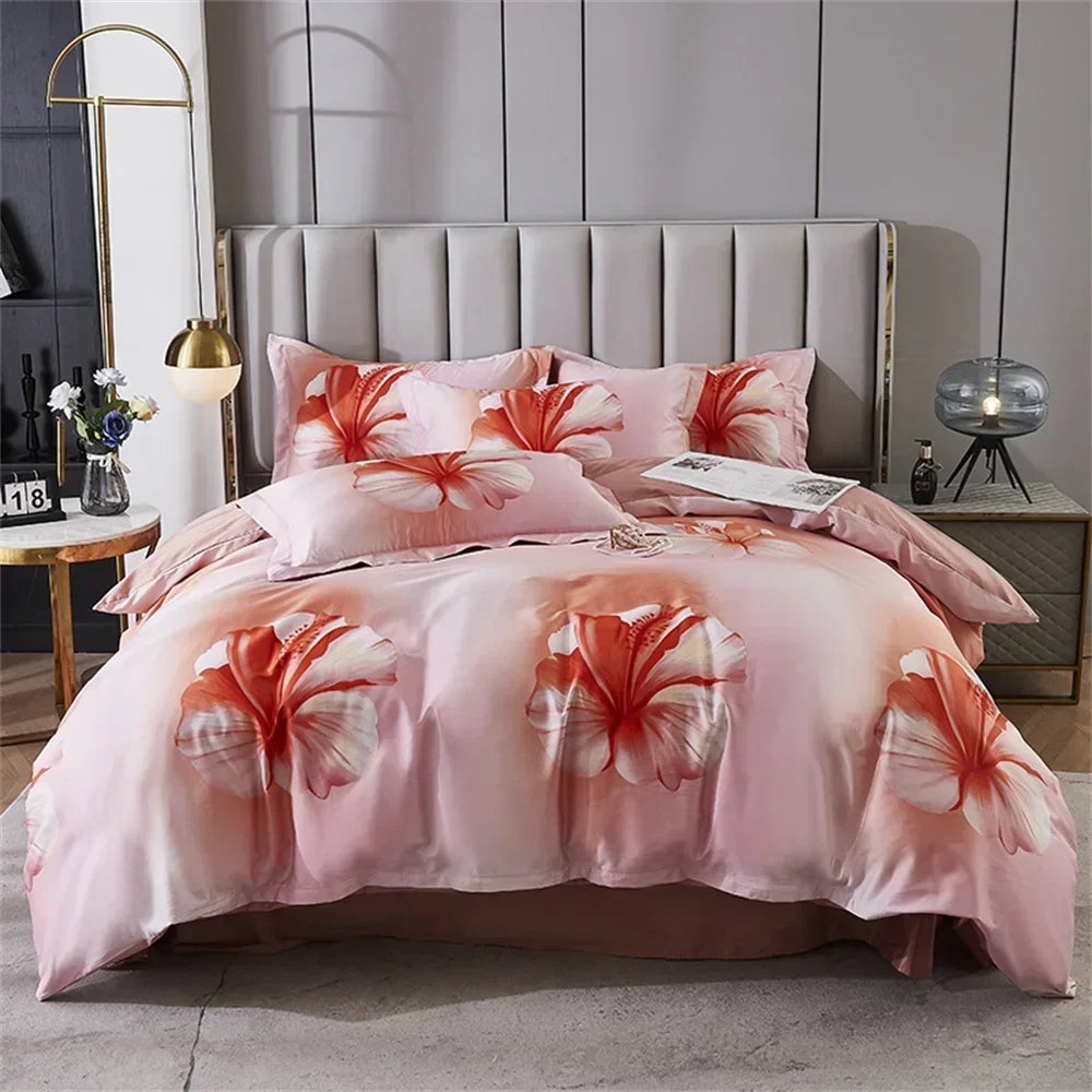 Afralia™ 600TC Egyptian Cotton Queen King Bedding Set Duvet Cover Bed Linens