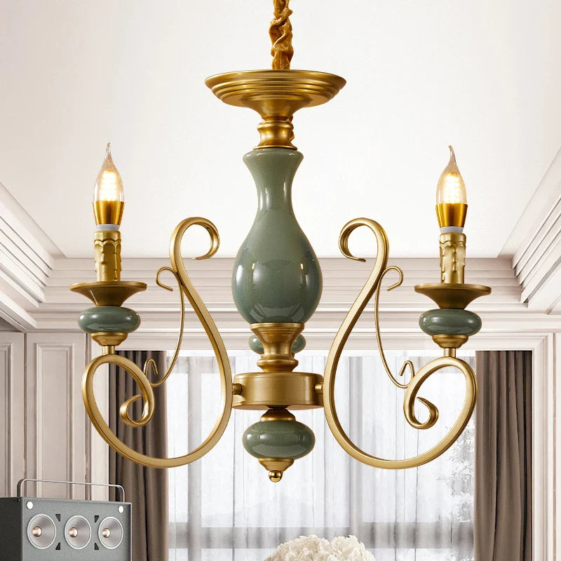 Afralia™ Retro Rustic Candle Pendant Light for Dining Bedroom Study Living Room