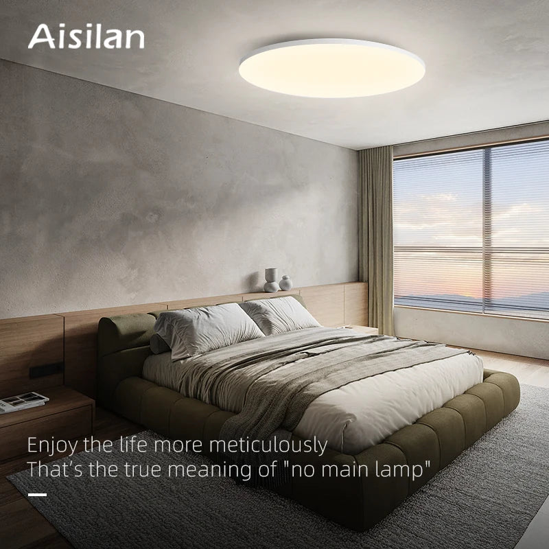 Afralia™ Smart LED Ceiling Light: Remote Dimmable 24W 36W for Living Room & Bedroom