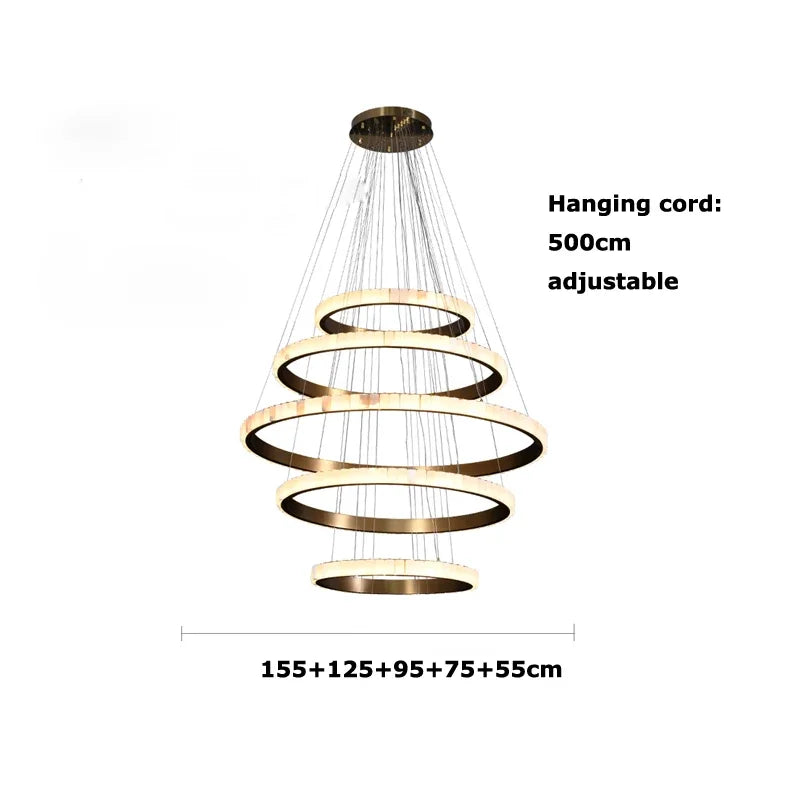 Afralia™ Postmodern Gold Marble Chandelier Light - Dimmable Nordic Pendant for Living Room