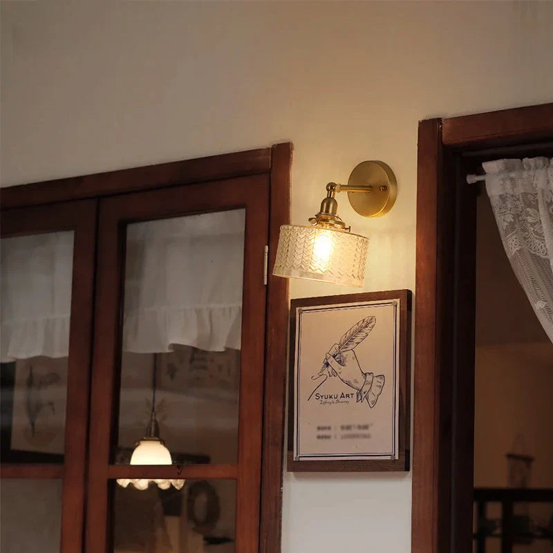 Afralia™ Bell Glass LED Wall Lamp for Living Room, Bathroom, Stair Light - Japanese Vintage Style