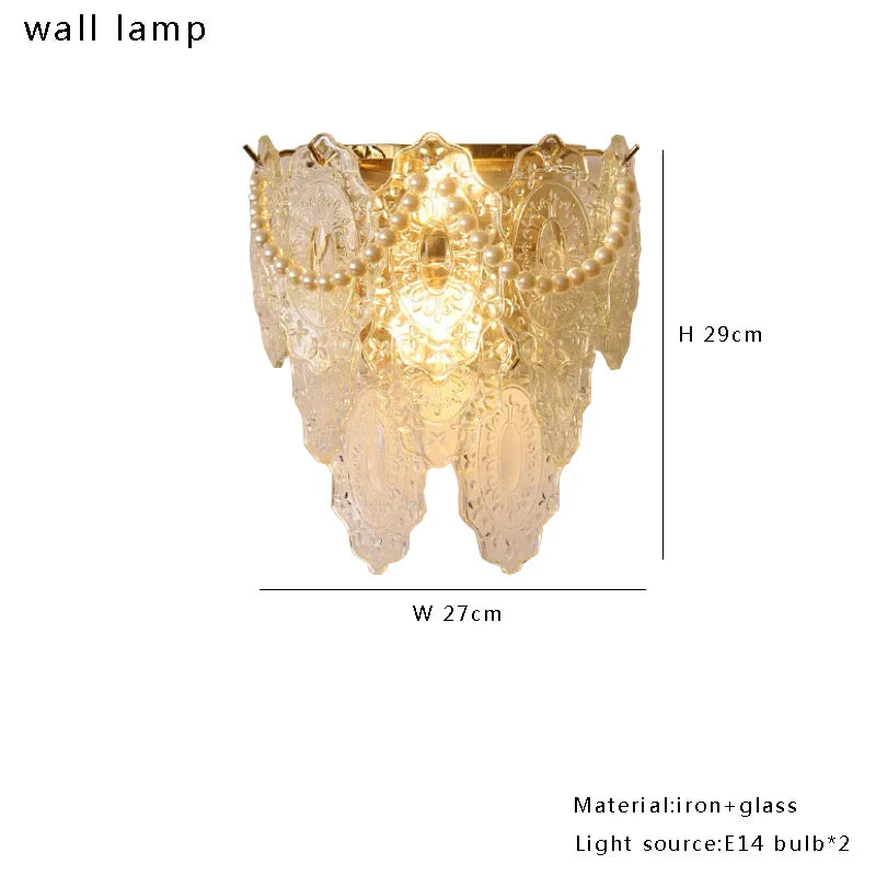 Afralia™ Gold Glass Ceiling Chandelier - Modern Vintage Living Room Lighting