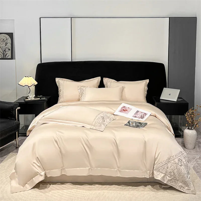 Afralia™ Lyocell Cotton Bed Linens Set Queen King Size