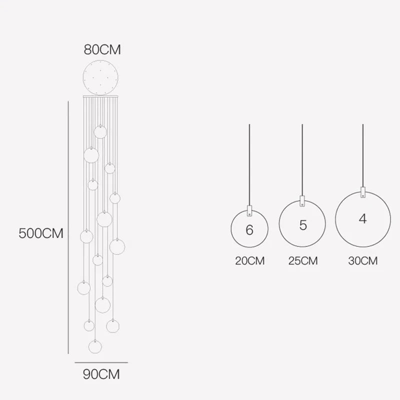 Afralia™ Staircase Chandeliers: Modern LED Pendant Lights for Living Room Décor