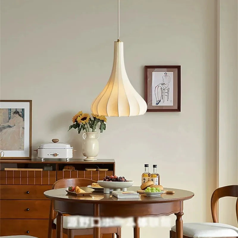 Afralia™ Silk Lantern Cocoon Pendant Lamp: Minimalist Japanese Style Noguchi Lighting