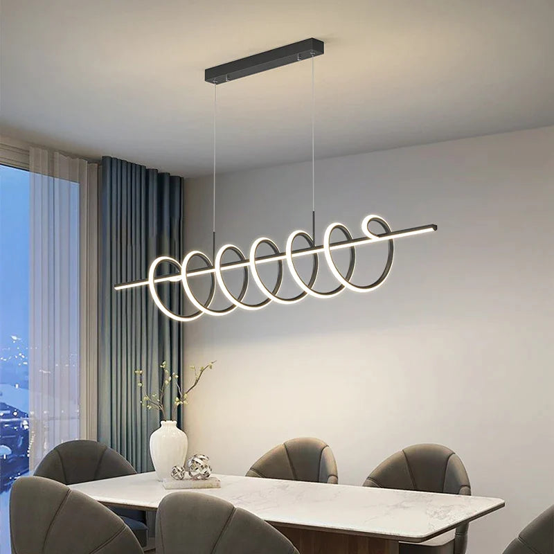 Afralia™ Nordic Line Chandelier: Modern Artistic Minimalist Design for Restaurants and Bars