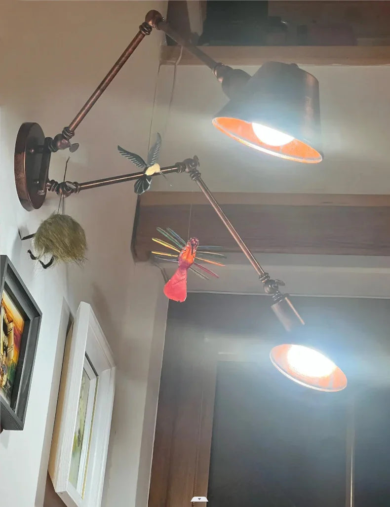 Afralia™ Vintage Iron Wall Sconce Lighting, E27 LED, Black Rustic Arm Wall Lights