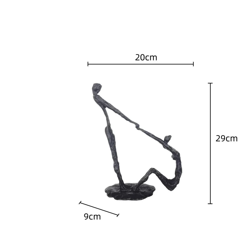 Afralia™ Hand in Hand Dance Sculpture - Metal Abstract Figurine for Room Decoration