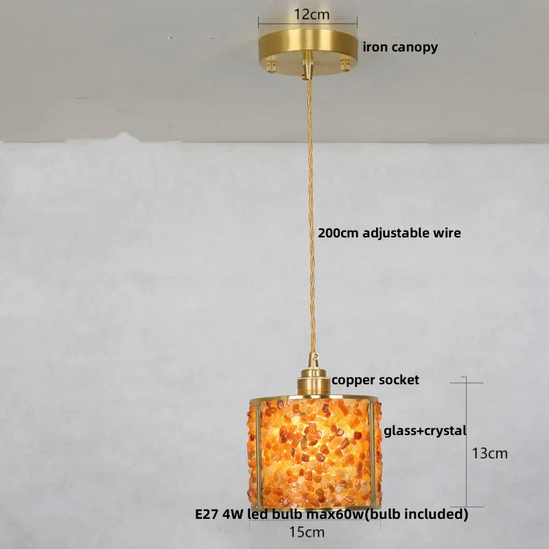 Afralia™ Glass Crystal LED Pendant Light - Adjustable Luxury Fixture for Kitchen, Foyer, Bathroom