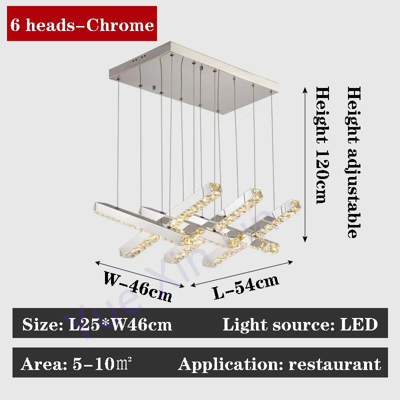 Afralia™ Luxury Crystal LED Pendant Light for Living Room Bar Chandelier