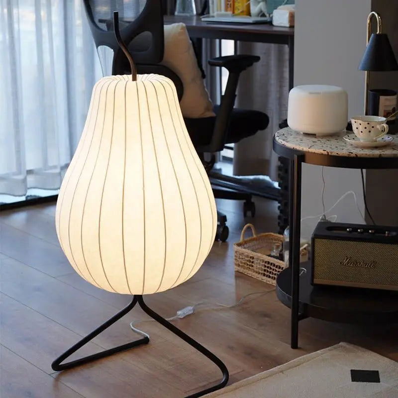 Afralia™ Japanese Silk Floor Lamp: Wabi Sabi LED Fabric Lamp for Living Room & Bedroom