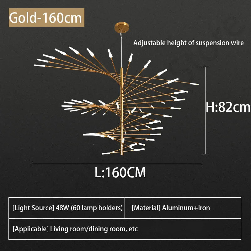 Afralia™ LED Fireworks Ceiling Pendant Light - Modern Luxury Dimmable Room Decoration